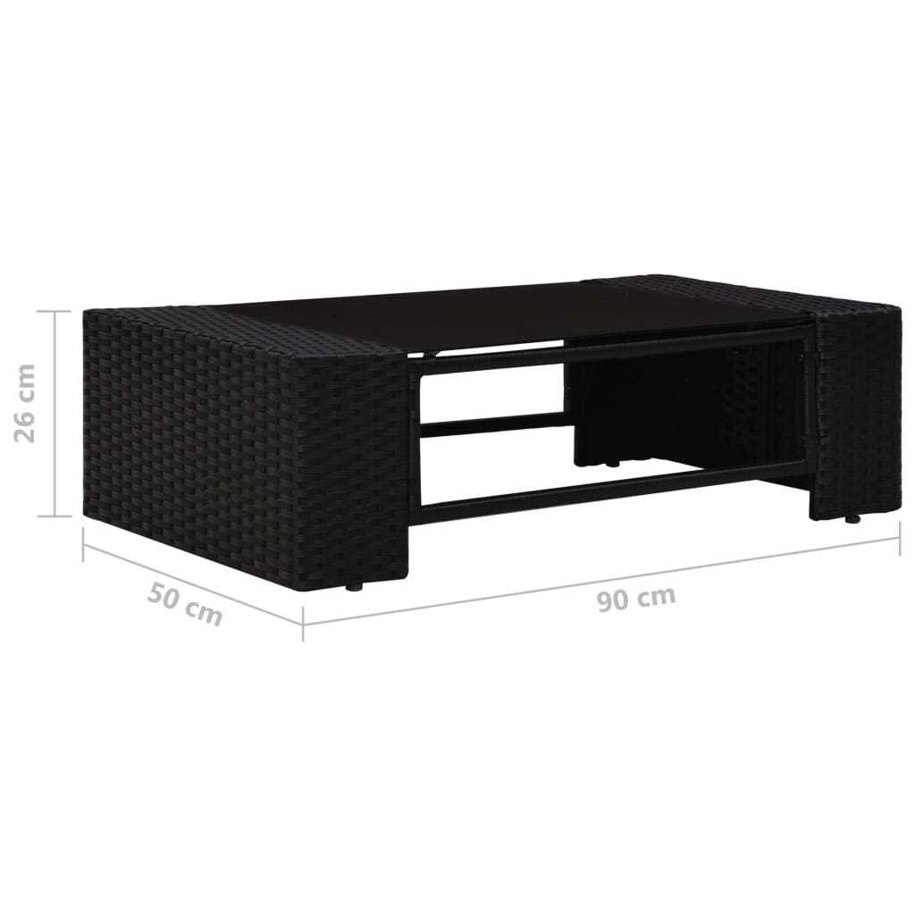 Set Divani da Giardino 5 pz in Polyrattan Nero | homemem39