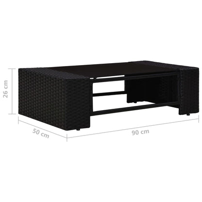 Set Divani da Giardino 5 pz in Polyrattan Nero | homemem39