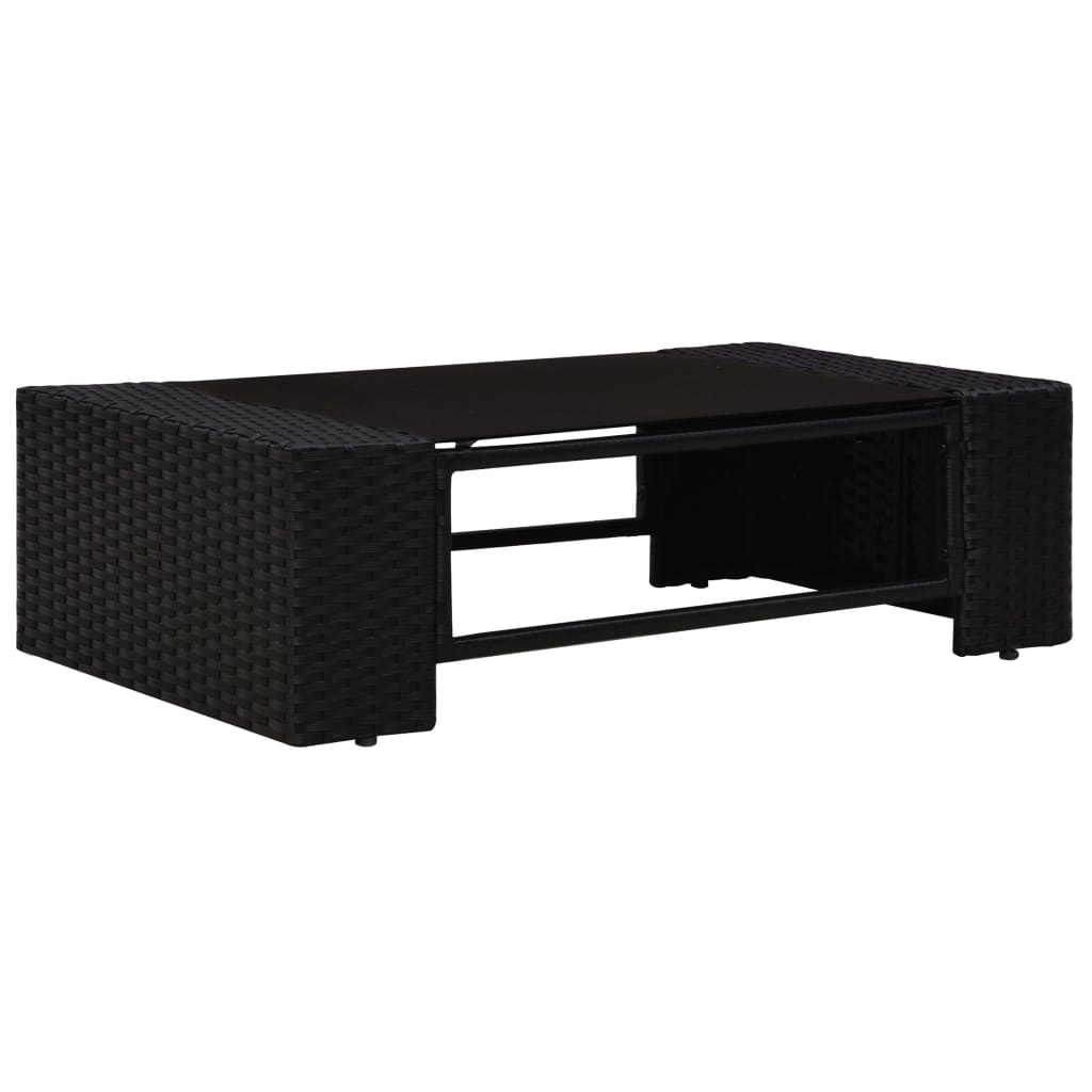 Set Divani da Giardino 5 pz in Polyrattan Nero | homemem39