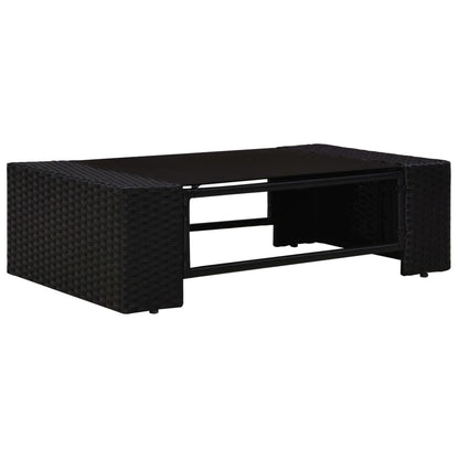 Set Divani da Giardino 5 pz in Polyrattan Nero | homemem39