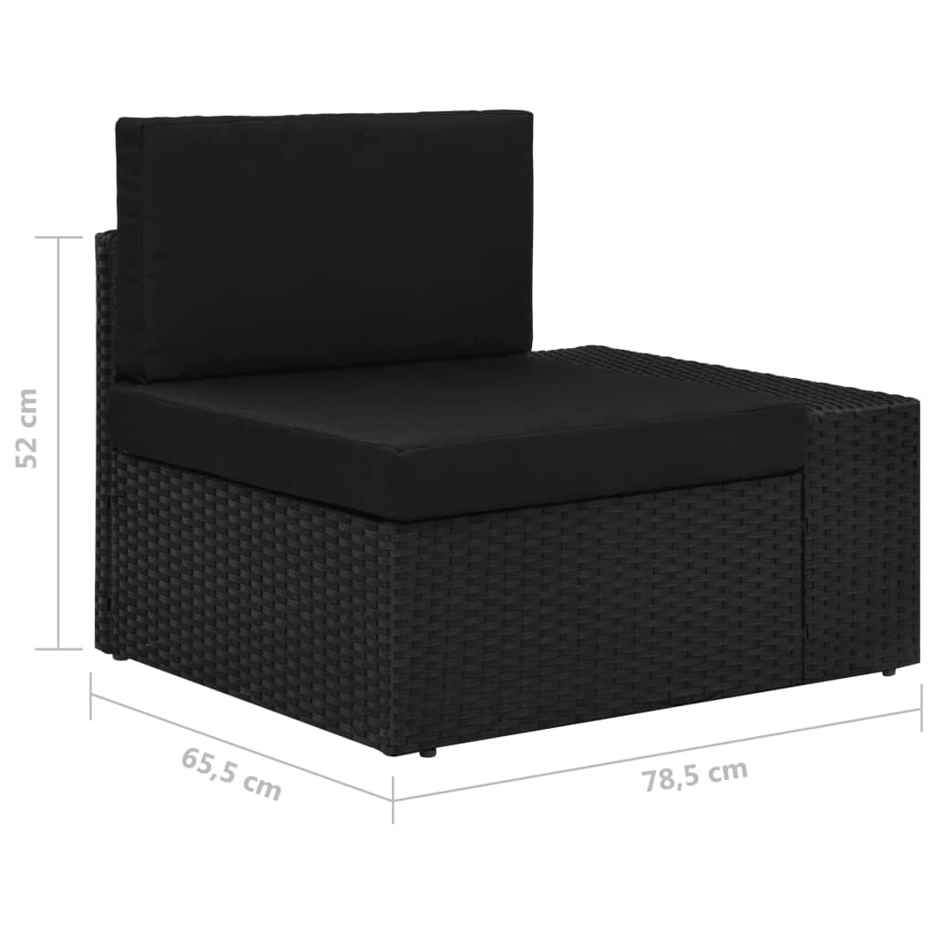 Set Divani da Giardino 5 pz in Polyrattan Nero | homemem39
