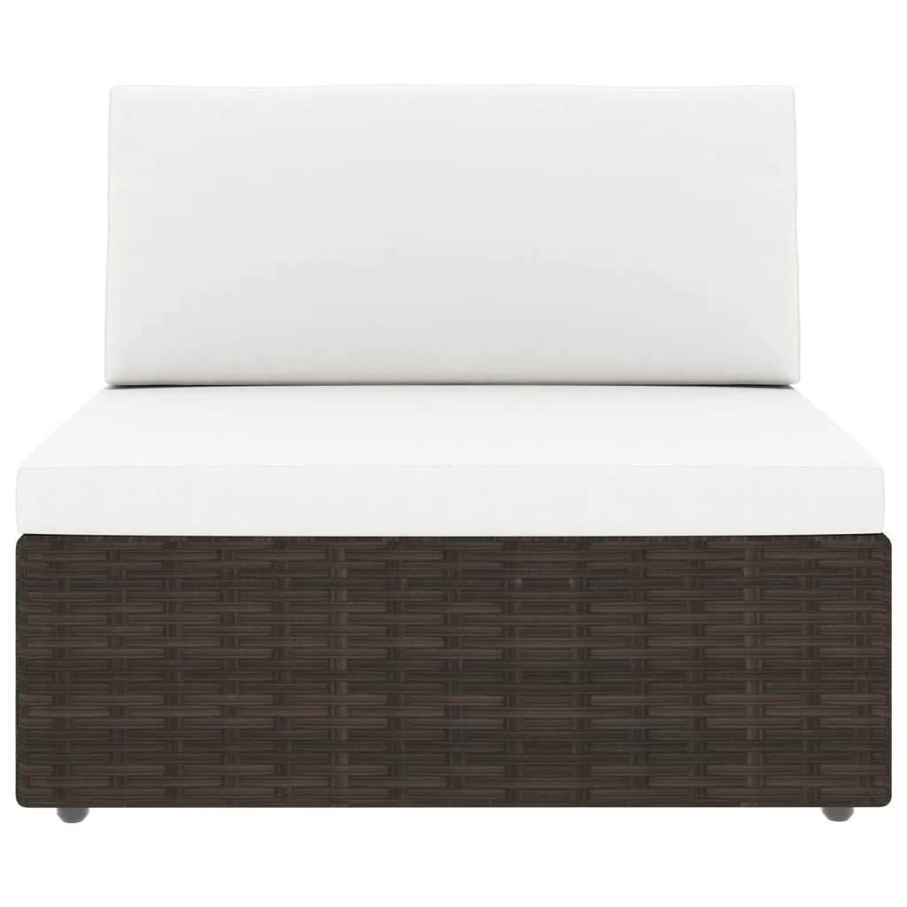 Set Divani da Giardino 8 pz in Polyrattan Marrone - homemem39