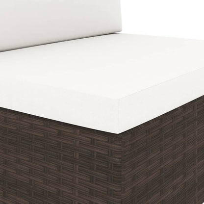 Set Divani da Giardino 9 pz in Polyrattan Marrone - homemem39