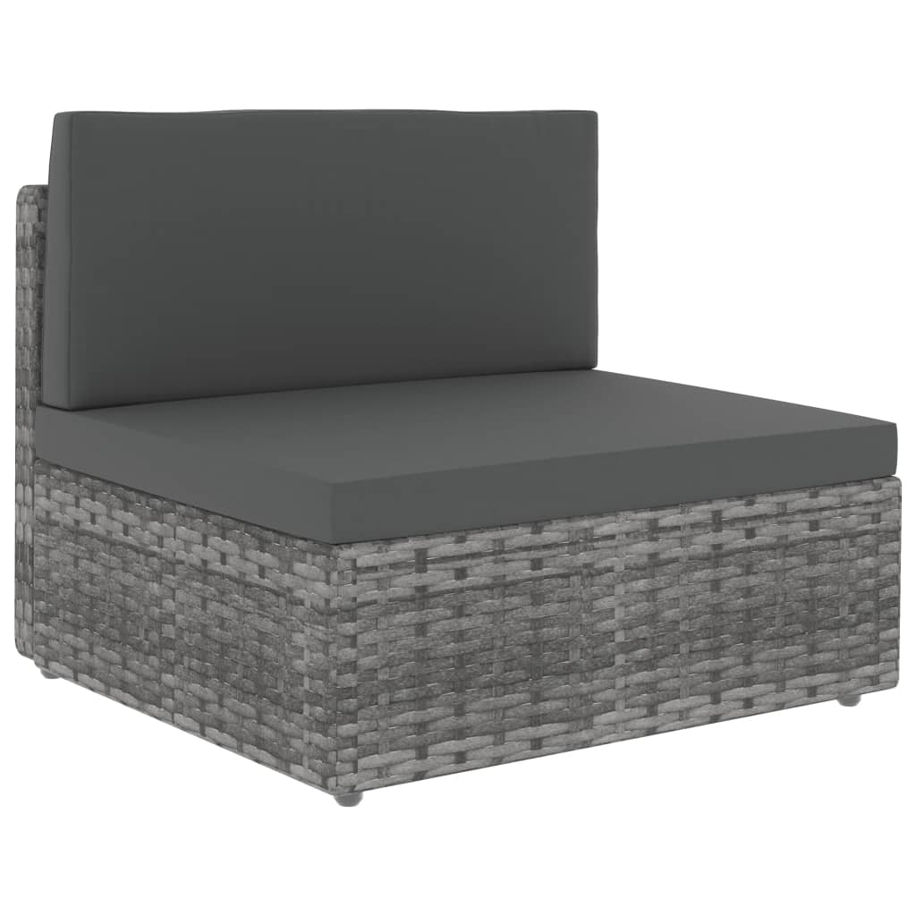 Set Divani da Giardino 6 pz in Polyrattan Grigio - homemem39