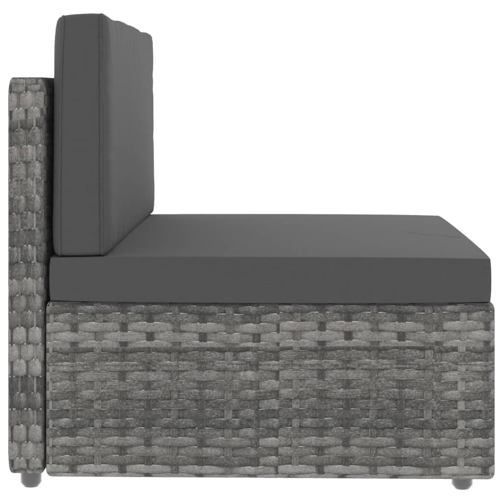 Set Divani da Giardino 6 pz in Polyrattan Grigio - homemem39