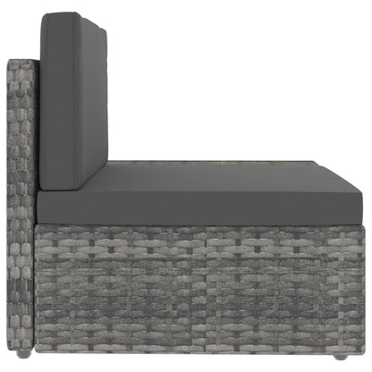 Set Divani da Giardino 8 pz in Polyrattan Grigio - homemem39