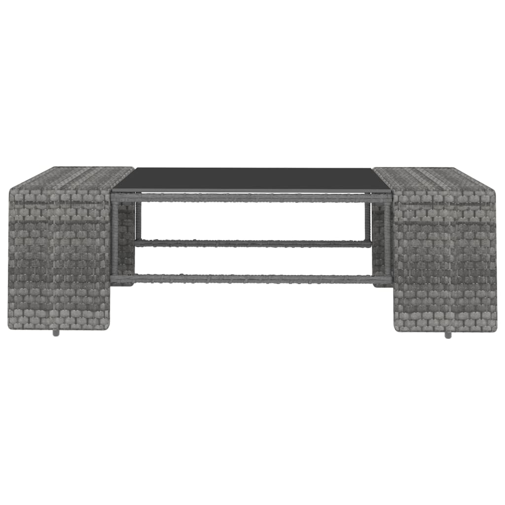 Set Divani da Giardino 8 pz in Polyrattan Grigio - homemem39