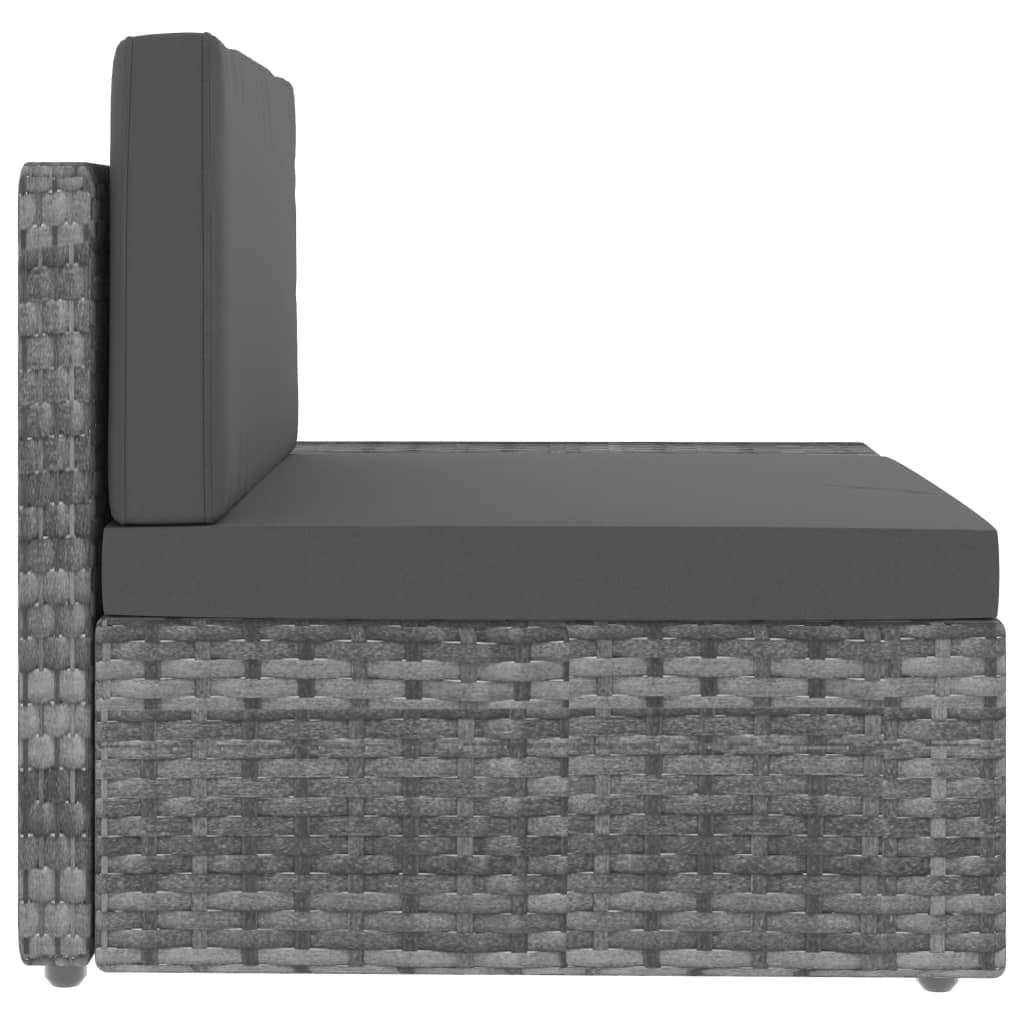 Set Divani da Giardino 8 pz in Polyrattan Grigio - homemem39