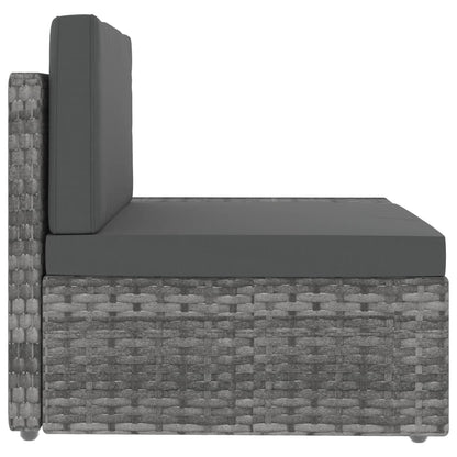 Set Divani da Giardino 8 pz in Polyrattan Grigio - homemem39