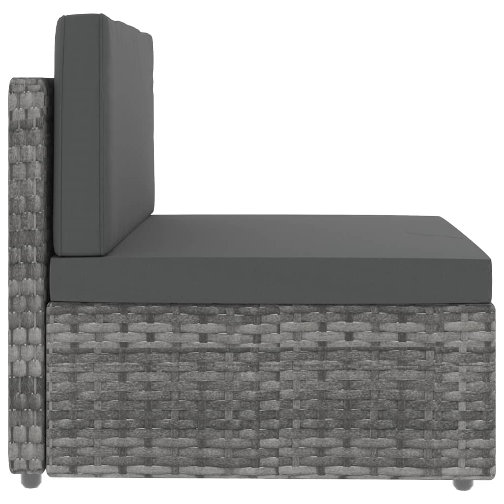 Set Divani da Giardino 8 pz in Polyrattan Grigio - homemem39