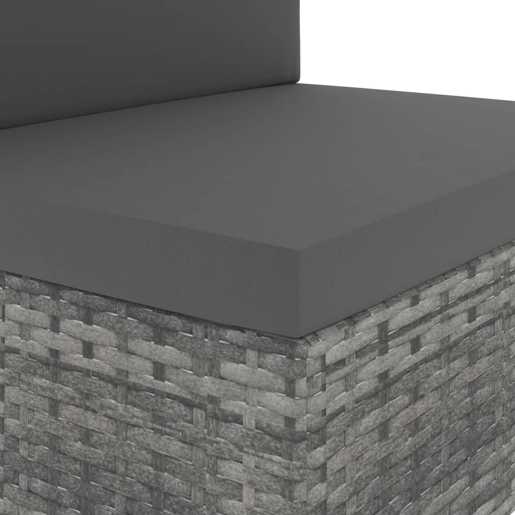 Set Divani da Giardino 8 pz in Polyrattan Grigio - homemem39