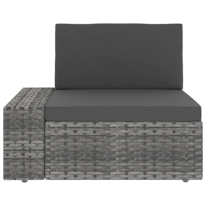 Set Divani da Giardino 10 pz in Polyrattan Grigio - homemem39