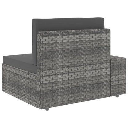 Set Divani da Giardino 10 pz in Polyrattan Grigio - homemem39