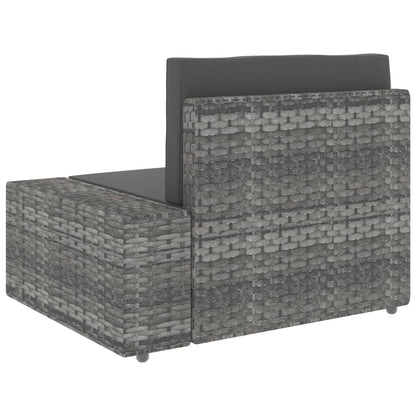 Set Divani da Giardino 7 pz in Polyrattan Grigio - homemem39