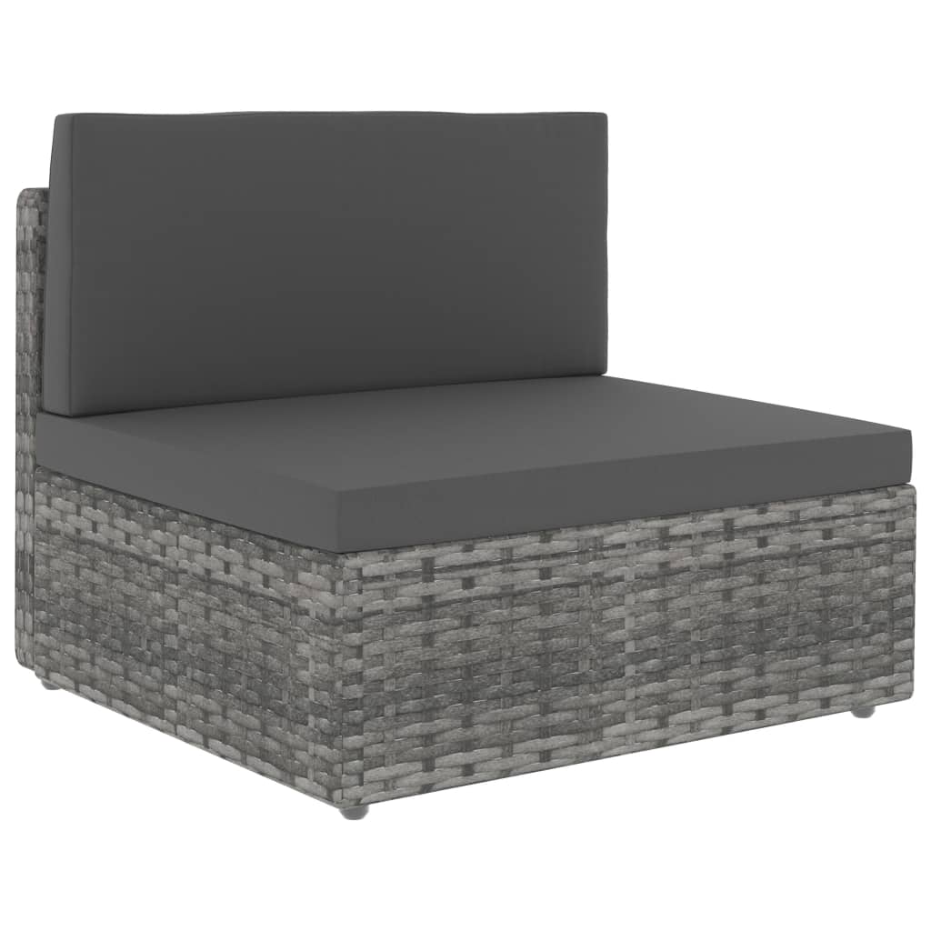 Set Divani da Giardino 9 pz in Polyrattan Grigio - homemem39