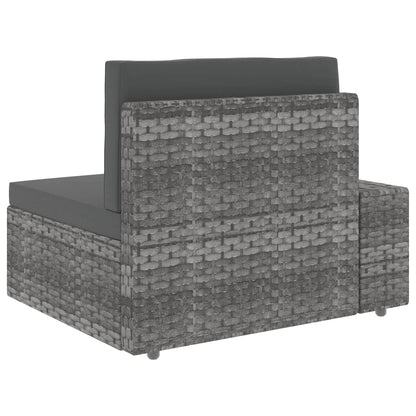 Set Divani da Giardino 10 pz in Polyrattan Grigio - homemem39