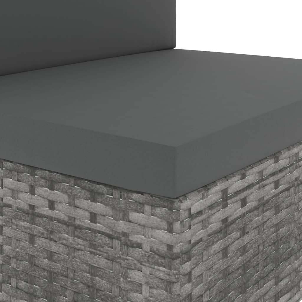 Set Divani da Giardino 10 pz in Polyrattan Grigio - homemem39