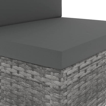 Set Divani da Giardino 10 pz in Polyrattan Grigio - homemem39