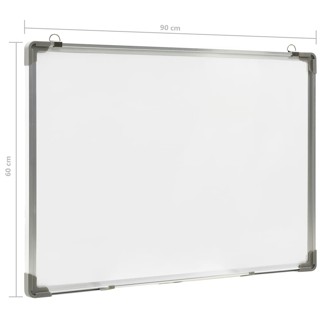 Lavagna Magnetica Bianca Cancellabile a Secco 90x60 cm Acciaio - homemem39