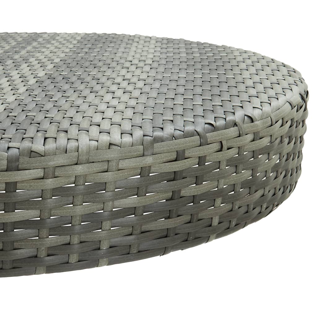 Tavolo da Giardino Grigio 75,5x106 cm in Polyrattan - homemem39