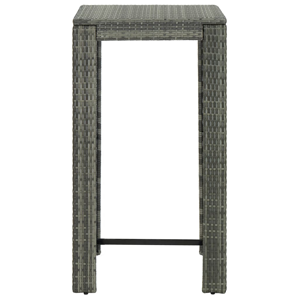 Tavolo da Bar da Giardino Grigio 60,5x60,5x110,5 cm Polyrattan - homemem39