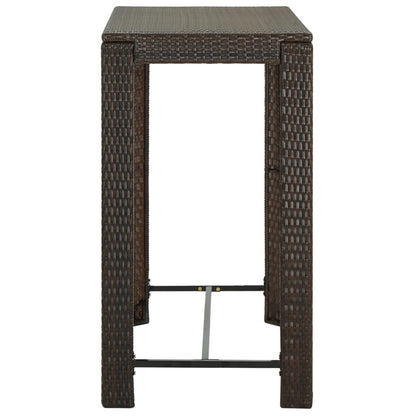 Tavolo da Bar da Giardino Marrone 100x60,5x110,5 cm Polyrattan