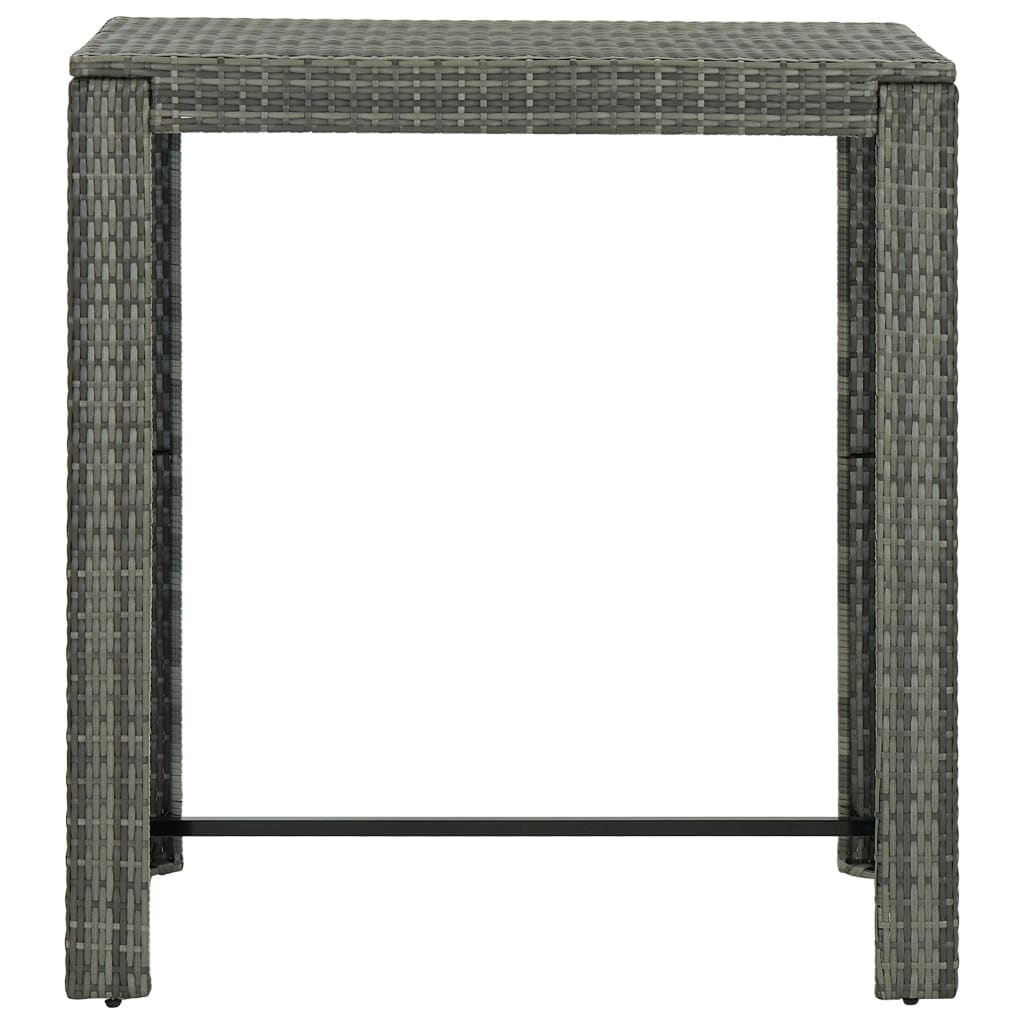 Tavolo da Bar da Giardino Grigio 100x60,5x110,5 cm Polyrattan