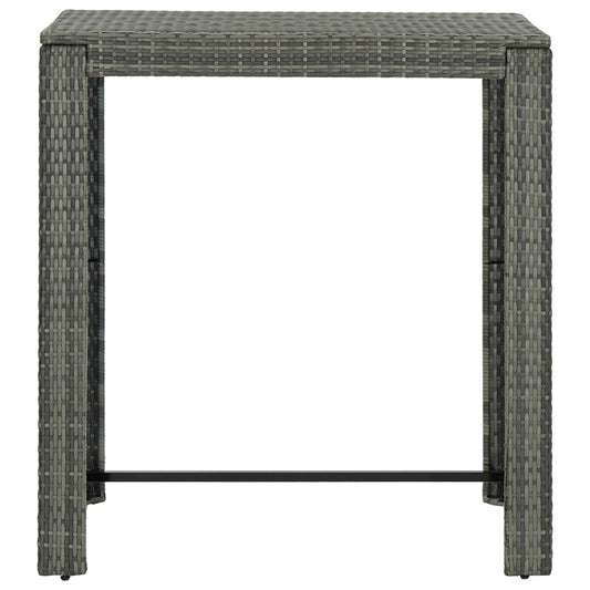 Tavolo da Bar da Giardino Grigio 100x60,5x110,5 cm Polyrattan