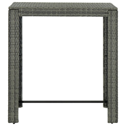 Tavolo da Bar da Giardino Grigio 100x60,5x110,5 cm Polyrattan - homemem39