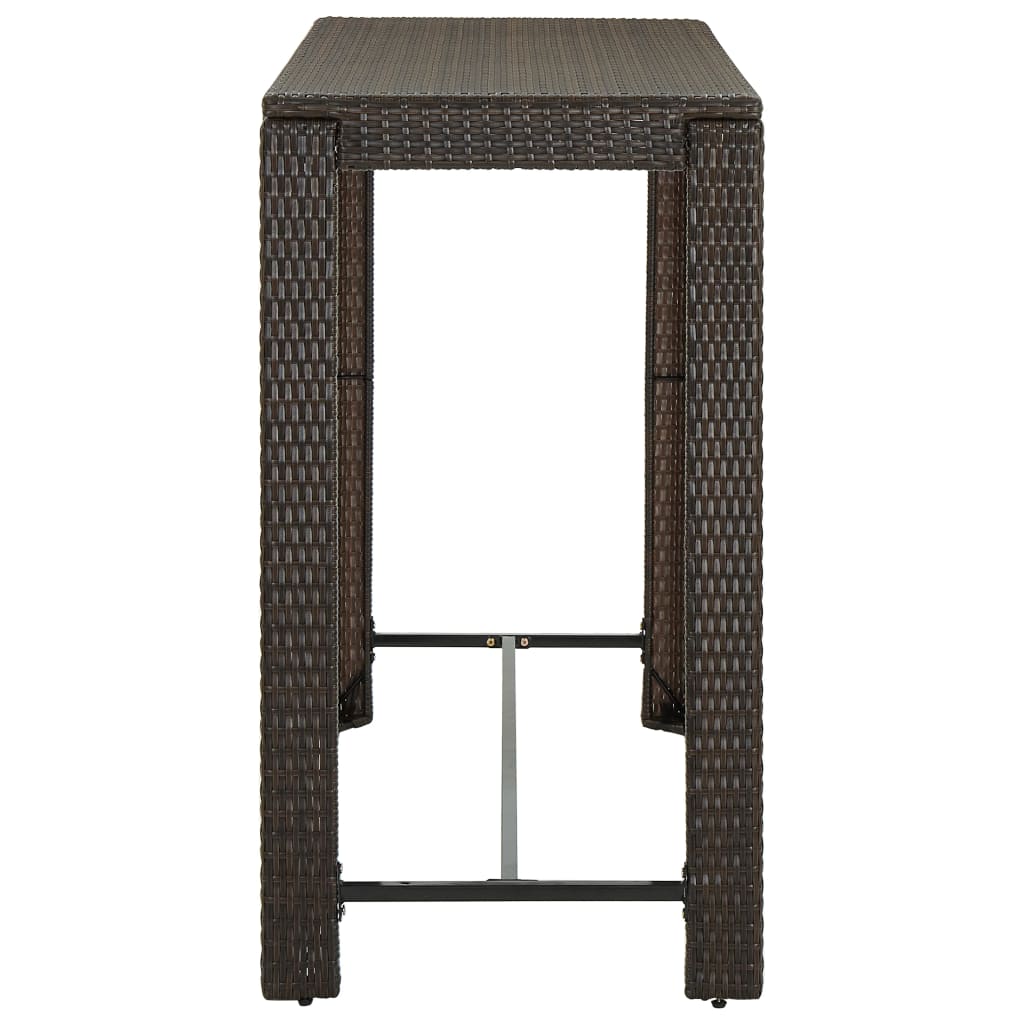 Tavolo Bar da Giardino Marrone 140,5x60,5x110,5 cm Polyrattan - homemem39