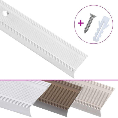 Profili a L per Gradini 15 pz in Alluminio 90 cm Argento | homemem39