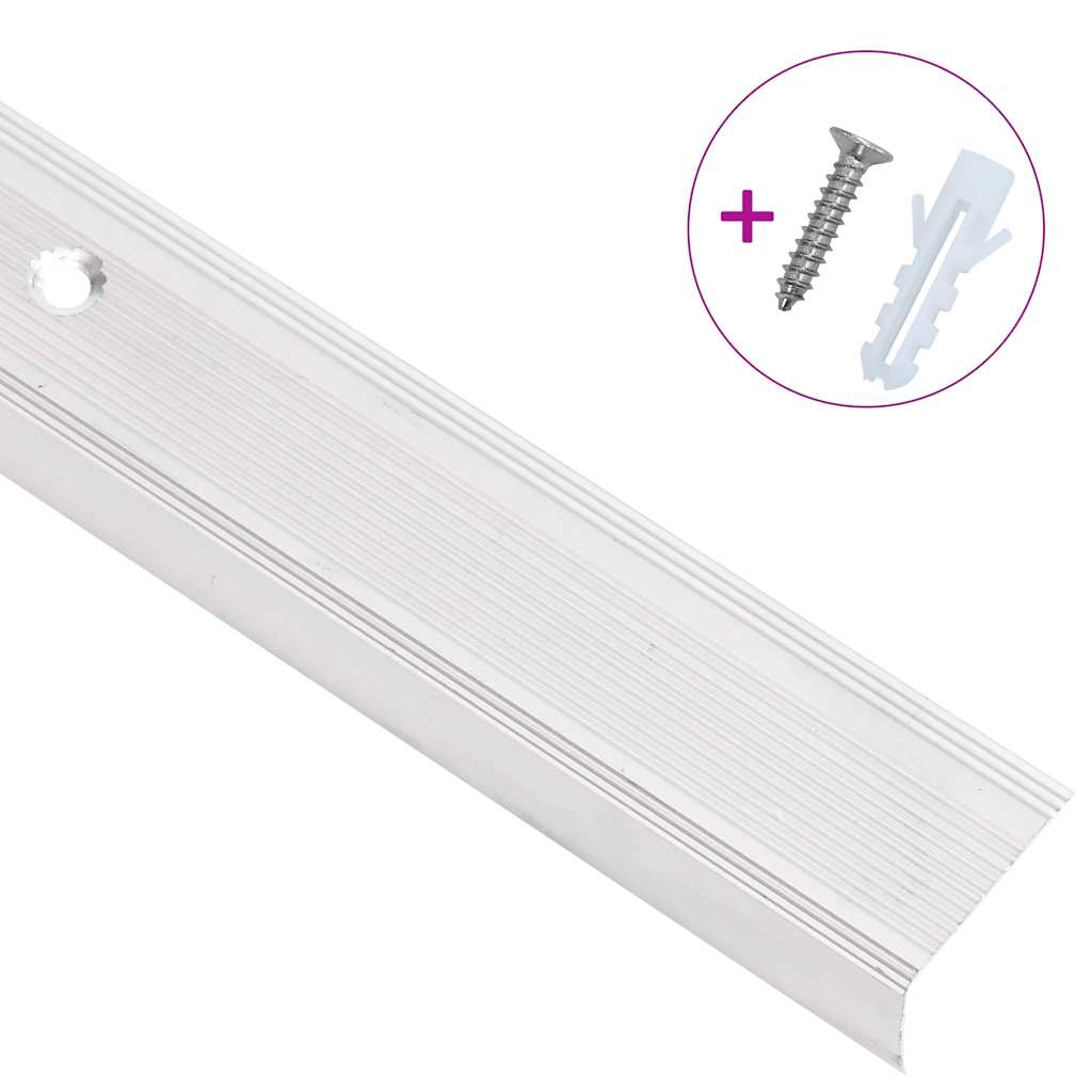 Profili a L per Gradini 15 pz in Alluminio 90 cm Argento | homemem39
