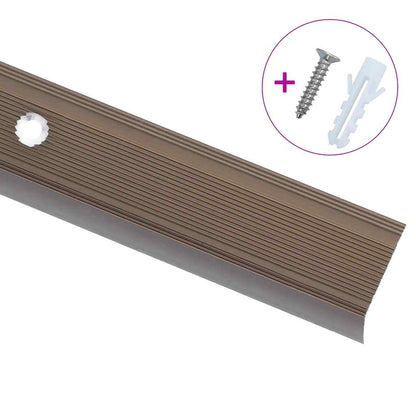 Profili a L per Gradini 15 pz in Alluminio 90 cm Marrone | homemem39