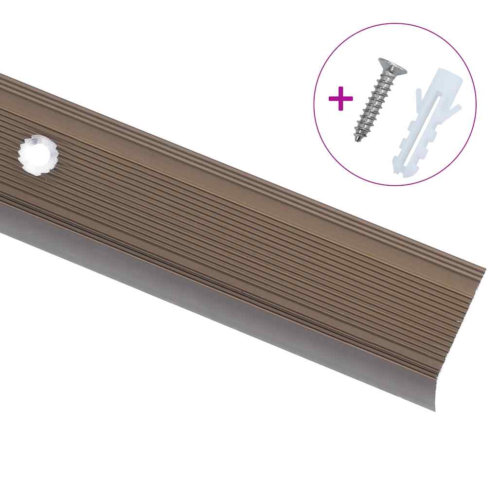 Profili a L per Gradini 5 pz in Alluminio 90 cm Marrone | homemem39