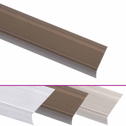 Profili a L per Gradini 15 pz in Alluminio 90 cm Marrone | homemem39