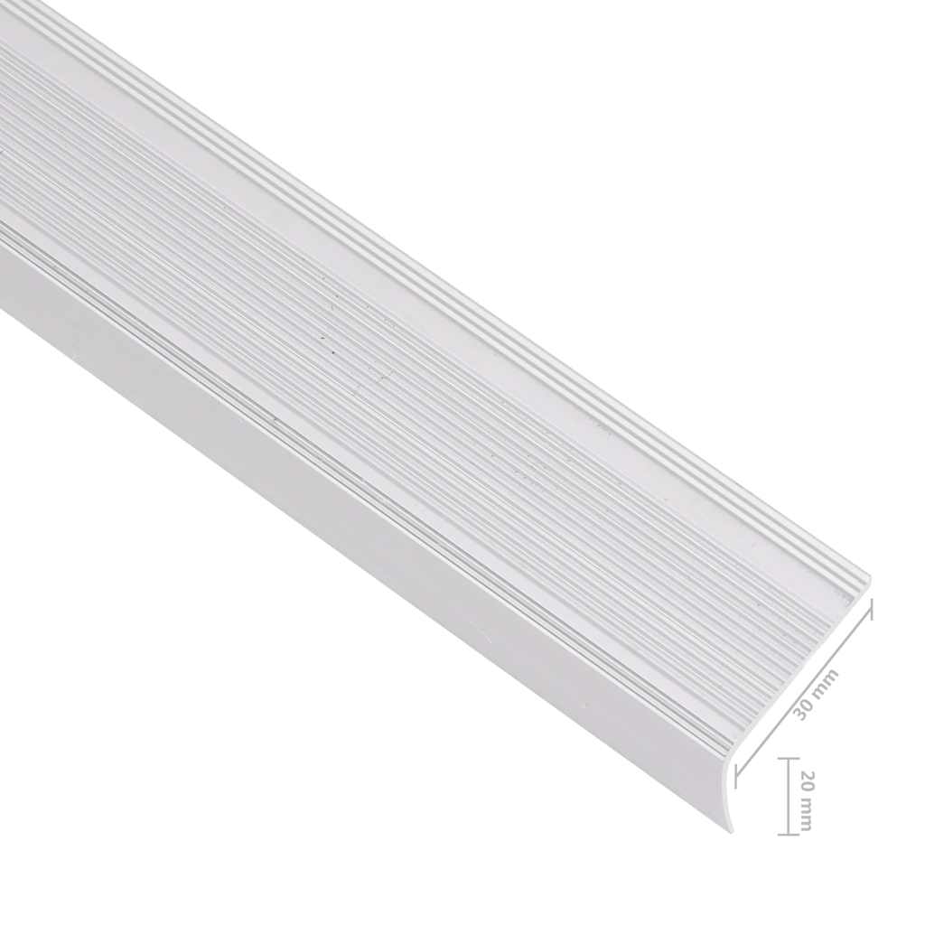 Profili a L per Gradini 5 pz in Alluminio 100 cm Argento | homemem39