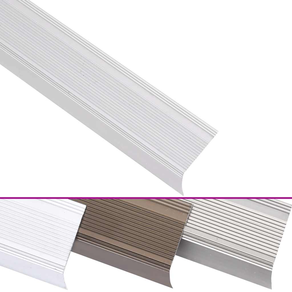Profili a L per Gradini 5 pz in Alluminio 100 cm Argento | homemem39