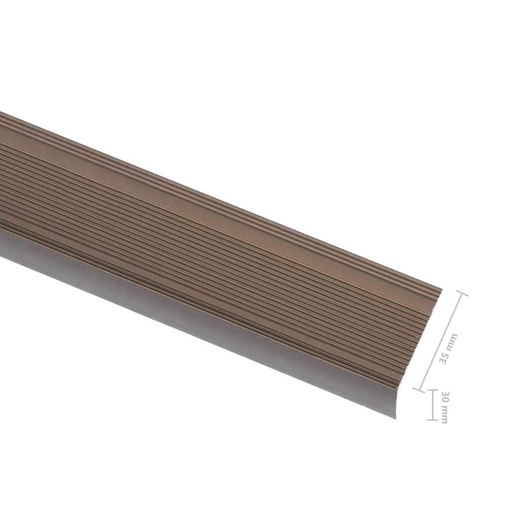 Profili a L per Gradini 5 pz in Alluminio 100 cm Marrone | homemem39