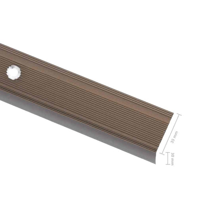 Profili a L per Gradini 15 pz in Alluminio 100 cm Marrone | homemem39