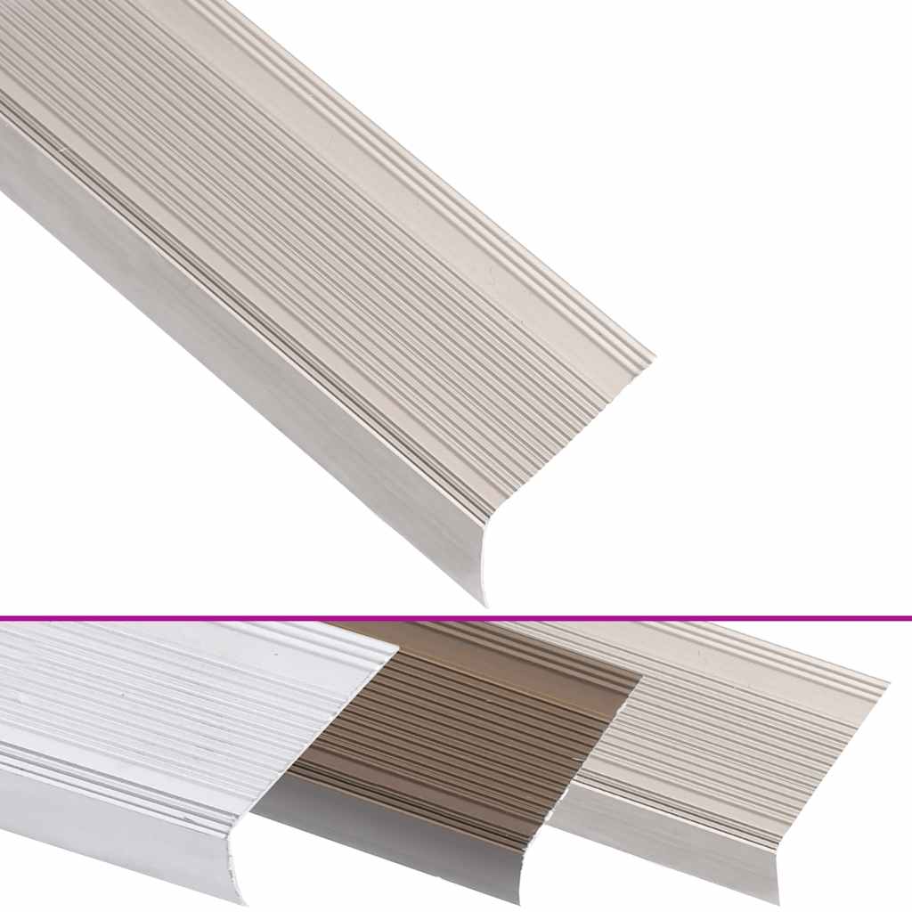 Profili a L per Gradini 5 pz in Alluminio 100 cm Champagne | homemem39