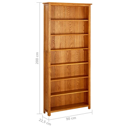 Libreria a 7 Ripiani 90x22,5x200 cm in Massello di Rovere | homemem39