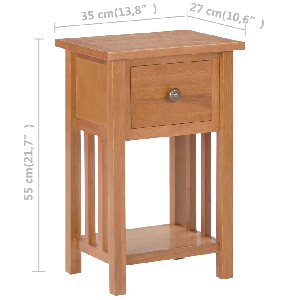 Tavolino Portariviste con Cassetto 35x27x55 cm Legno di Rovere | homemem39