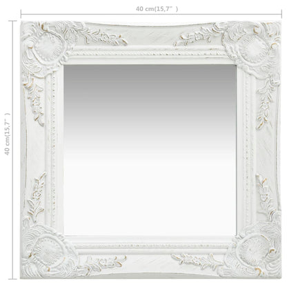Specchio da Parete Stile Barocco 40x40 cm Bianco - homemem39