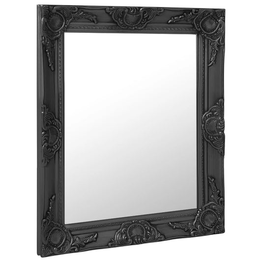 Specchio da Parete Stile Barocco 50x60 cm Nero - homemem39