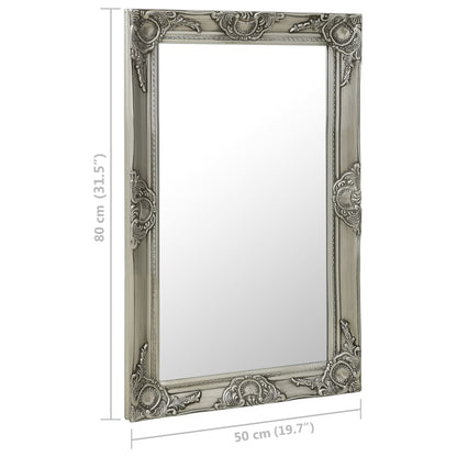 Specchio da Parete Stile Barocco 50x80 cm Argento - homemem39