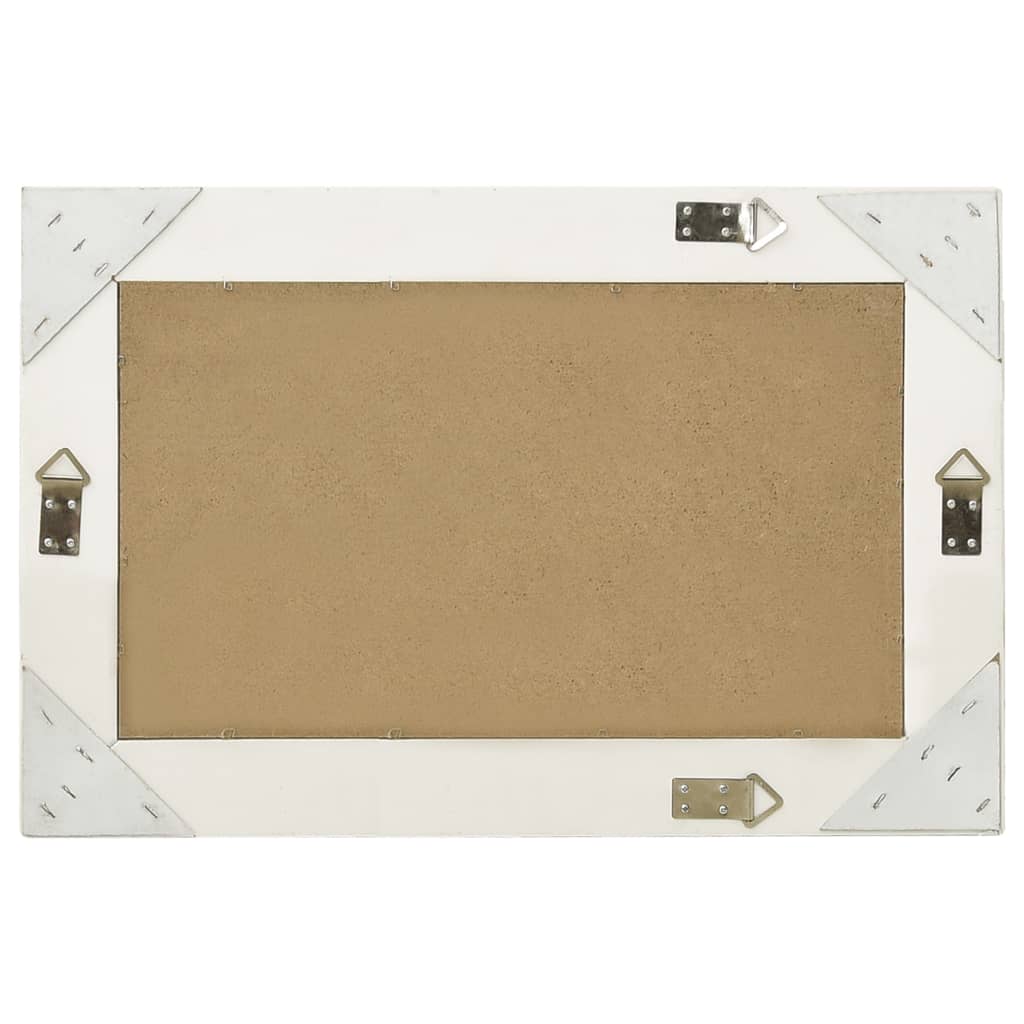Specchio da Parete Stile Barocco 60x40 cm Bianco - homemem39