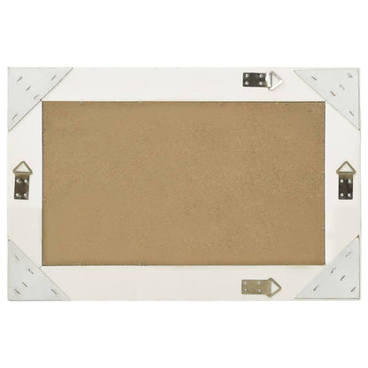Specchio da Parete Stile Barocco 60x40 cm Bianco - homemem39