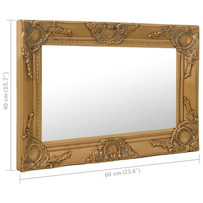 Specchio da Parete Stile Barocco 60x40 cm Oro - homemem39