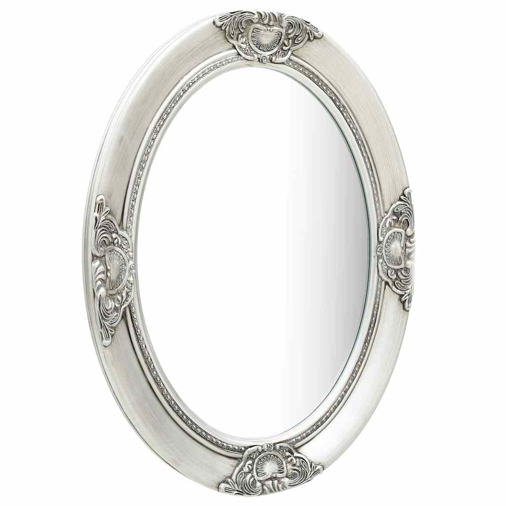 Specchio da Parete Stile Barocco 50x70 cm Argento - homemem39