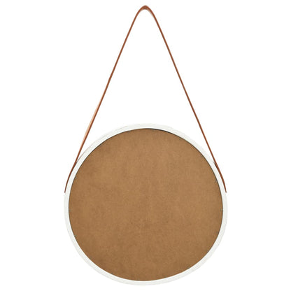 Specchio da Parete con Cinghia 40 cm Bianco | homemem39